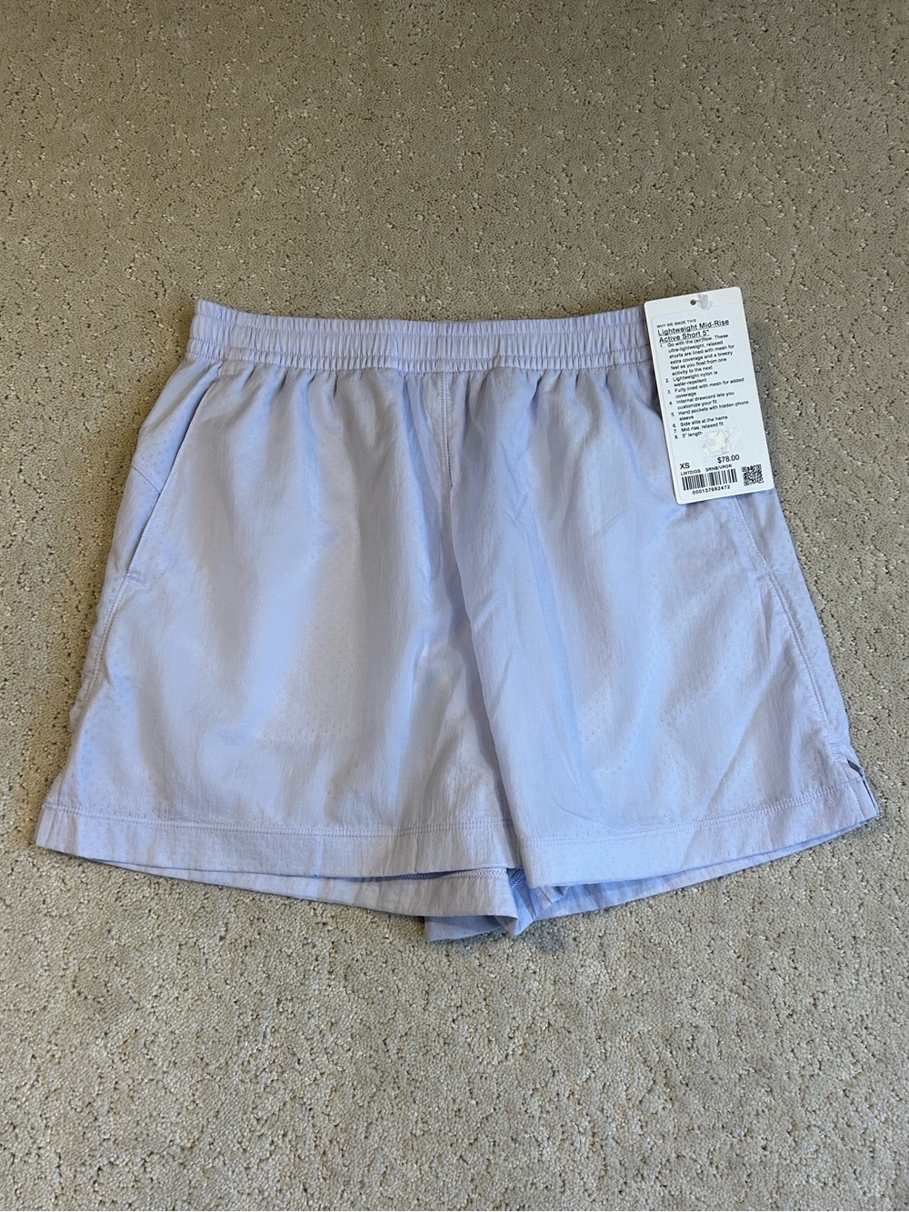 NWT Lululemon Lightweight MR Active Shorts 5” Size XS In Color SRNB/VPOR